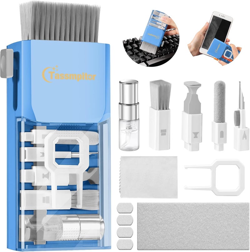 Tassmpitor Laptop Cleaning Kit, Keyboard Cleaning Kit with Spray and Wipe, Keyboard Cleaner for MacBook iPad Tablet iPhone Computer Camera Lens Airpods Earbuds, Mutitool Brush for Electronic Screen - Image 1